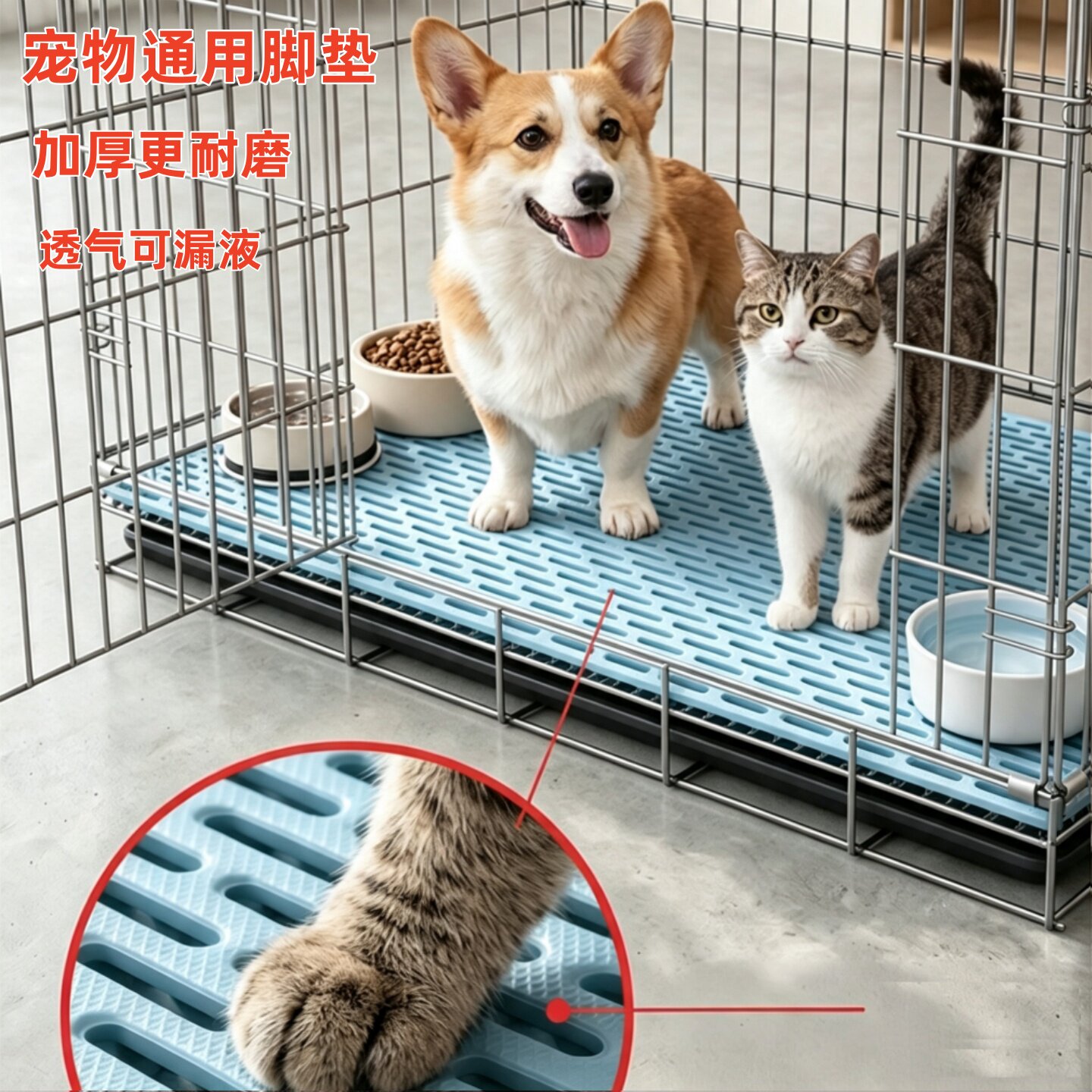 猫狗通用网格脚垫防卡脚防踩伤图片