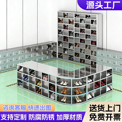 不锈钢鞋柜工厂无尘车间换鞋凳单双面更衣室实验室多格多层储物柜