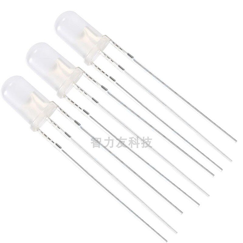 F5/5MM圆头双色雾状直插LEDLED灯 红绿红蓝红翠绿 共阴 共阳