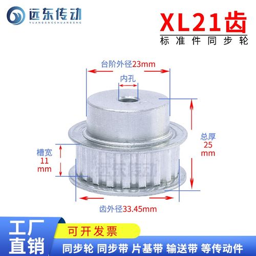 XL21齿 同步轮 同步带轮 标准件 铝合金 齿外径33.45 齿宽11
