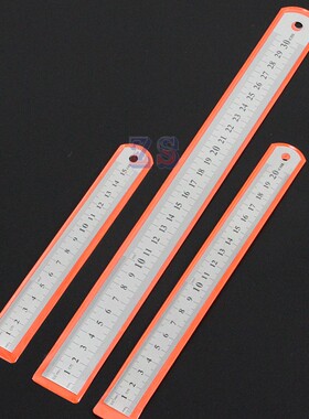 双面刻尺公制30CM直尺20CM钢尺不锈钢高精度工具英寸