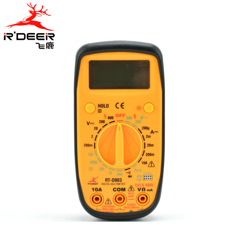 飞鹿数字万用表 时尚袖珍外形数显万用表 液晶显示万能表 RT-D903