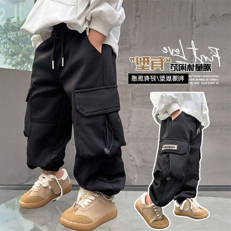 儿童春秋季小童抽绳m韩版运动裤百搭宽松帅气男童长裤中秋装工装