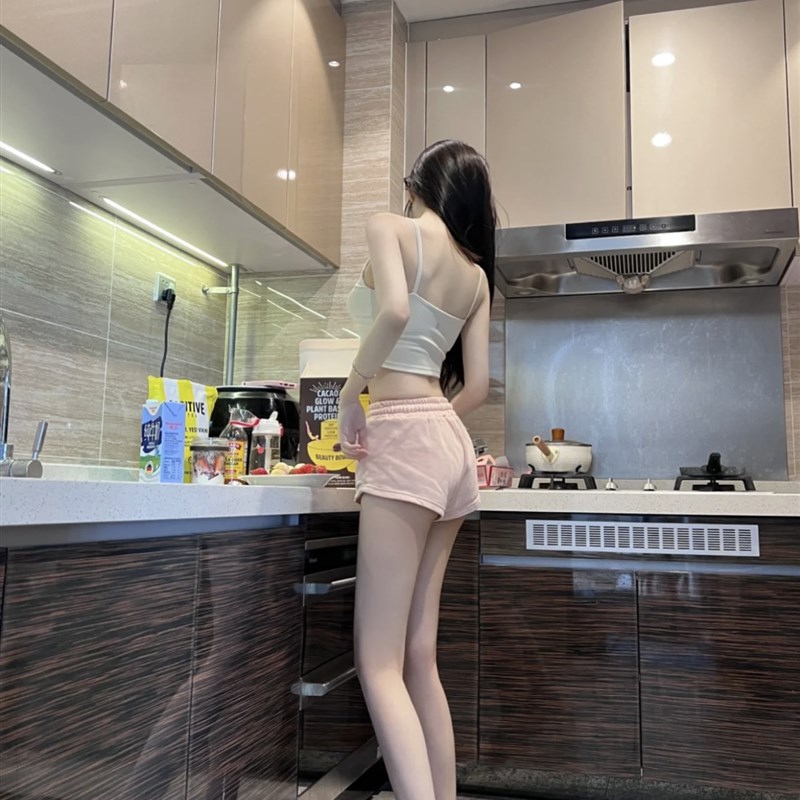 热辣大长腿少女感婴儿粉居家短裤女夏薄款外穿阔腿打底休闲裤