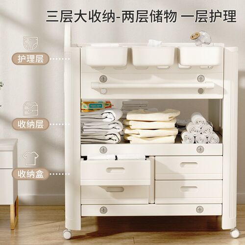 婴儿尿布台宝宝抚触按摩护理台换尿布K可移动新生儿洗浴婴儿床