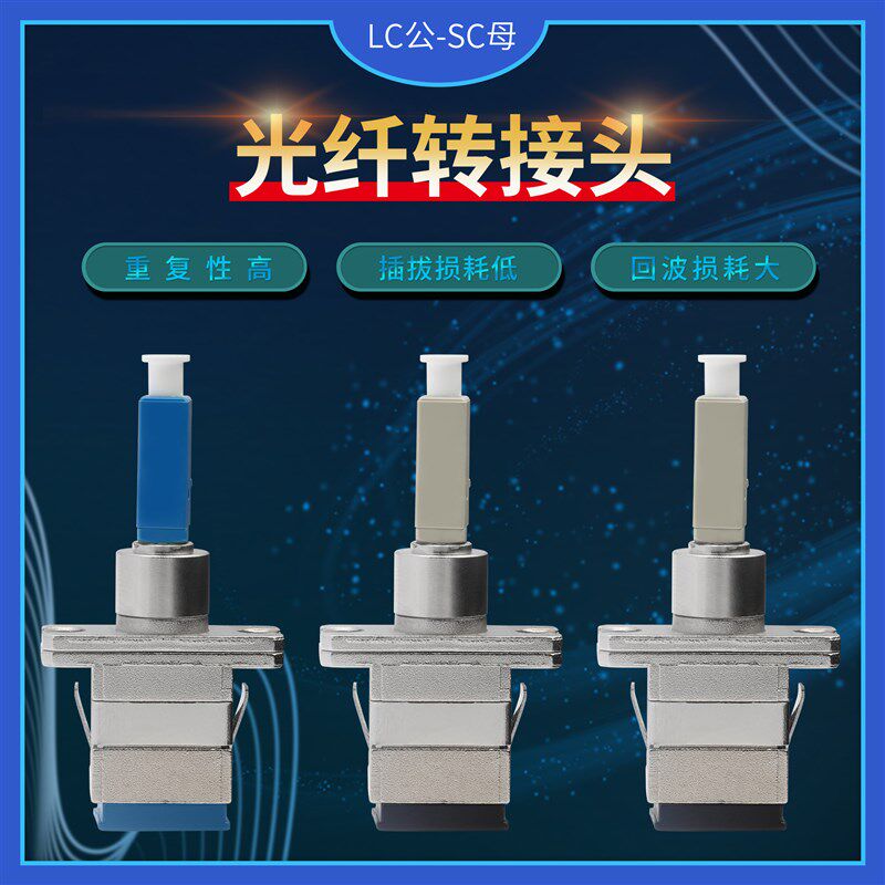 LC公/SC母光纤转接头阴阳式转换器法兰盘连接器LC接头单模适配器