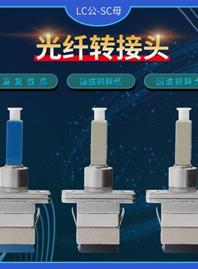 LC公/SC母光纤转接头阴阳式转换器法兰盘连接器LC接头单模适配器