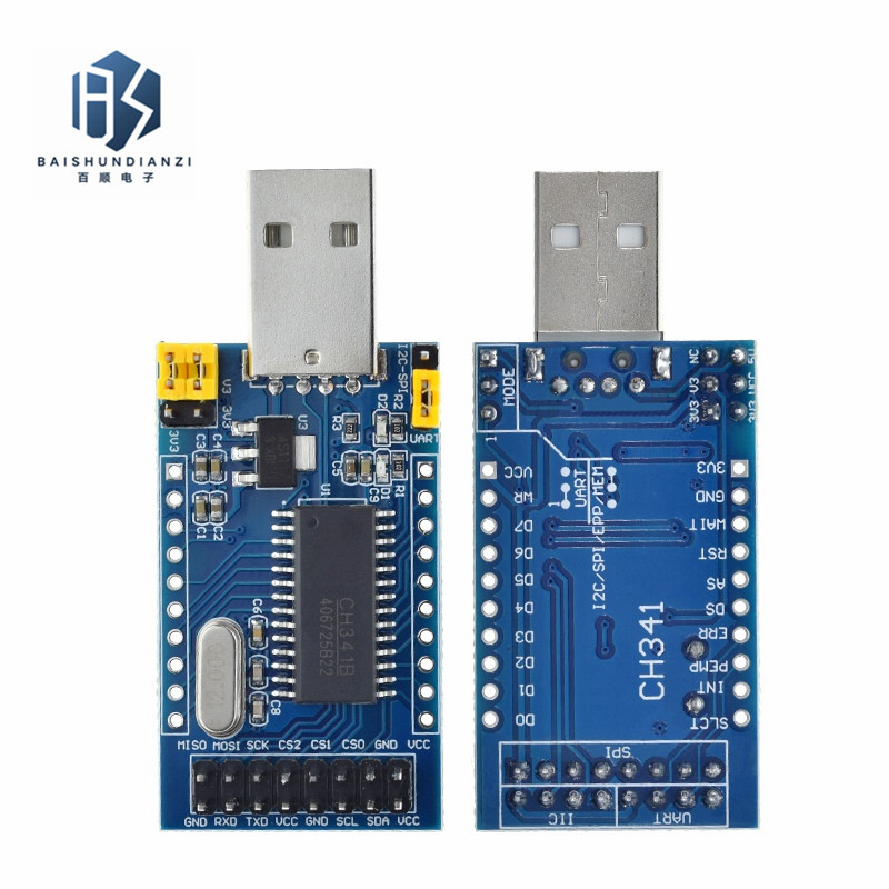 CH341A模块 USB 转 UART IIC SPI TTL ISP EPP/MEM 并口转换器