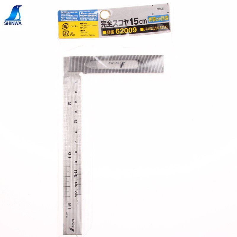 日本亲和企鹅62006钢直角尺62009刀口宽座多功能角尺木工尺62014