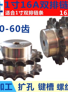 1寸16A-2双排链轮传动齿轮10 15 16 18 20 30 40 50 齿链条轮链轮