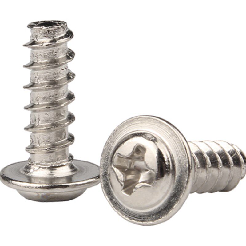 PWB圆头盘头带垫平尾自攻螺丝M2M2.5M2.6M3M4*4x5x6x8x10x12