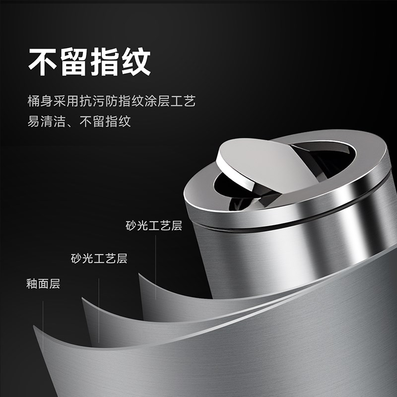 不锈钢翻盖垃圾桶商用大容量商场洗F手间影院广场走廊过道圆形大