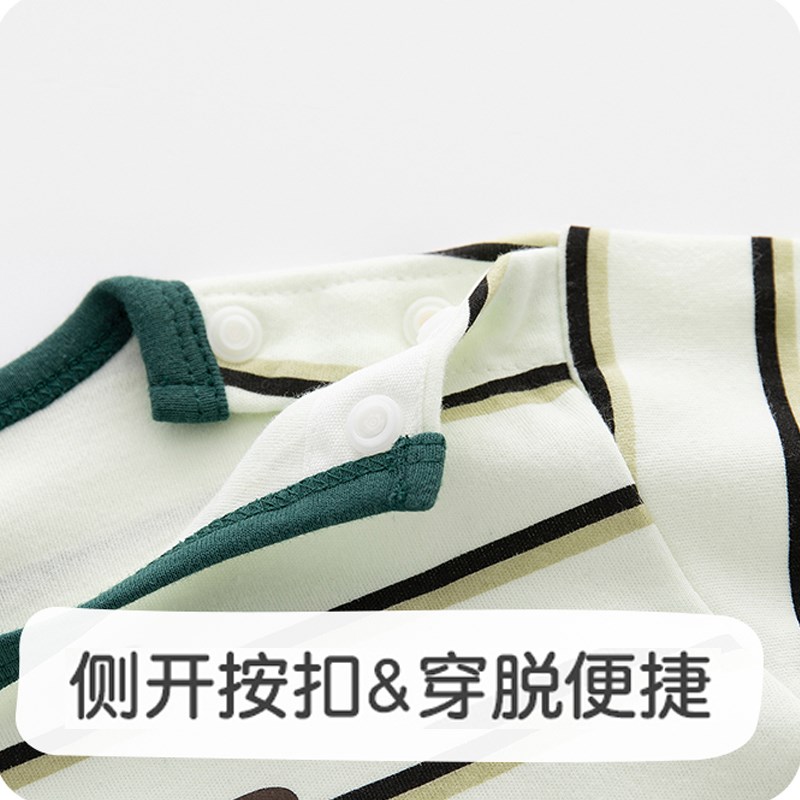 宝宝分体两件套纯棉春季小s童薄款长袖1-2岁婴儿洋气卡通春秋套装