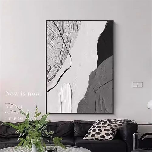 奶油风橙色肌理客厅沙发装饰画抽象大幅玄关过道挂画X现代简约壁