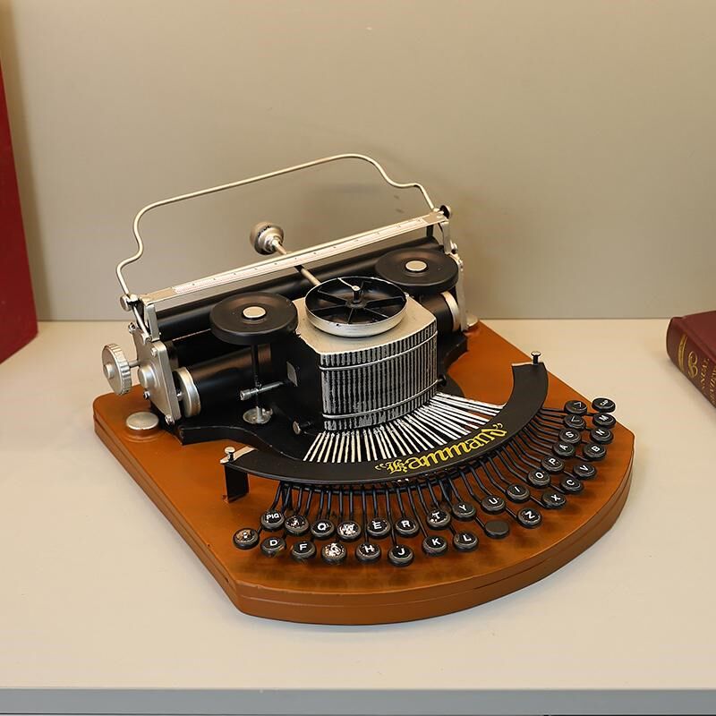 复古怀旧老物件拍照摄影道具老式打字机模型摆件铁艺咖啡厅装饰品
