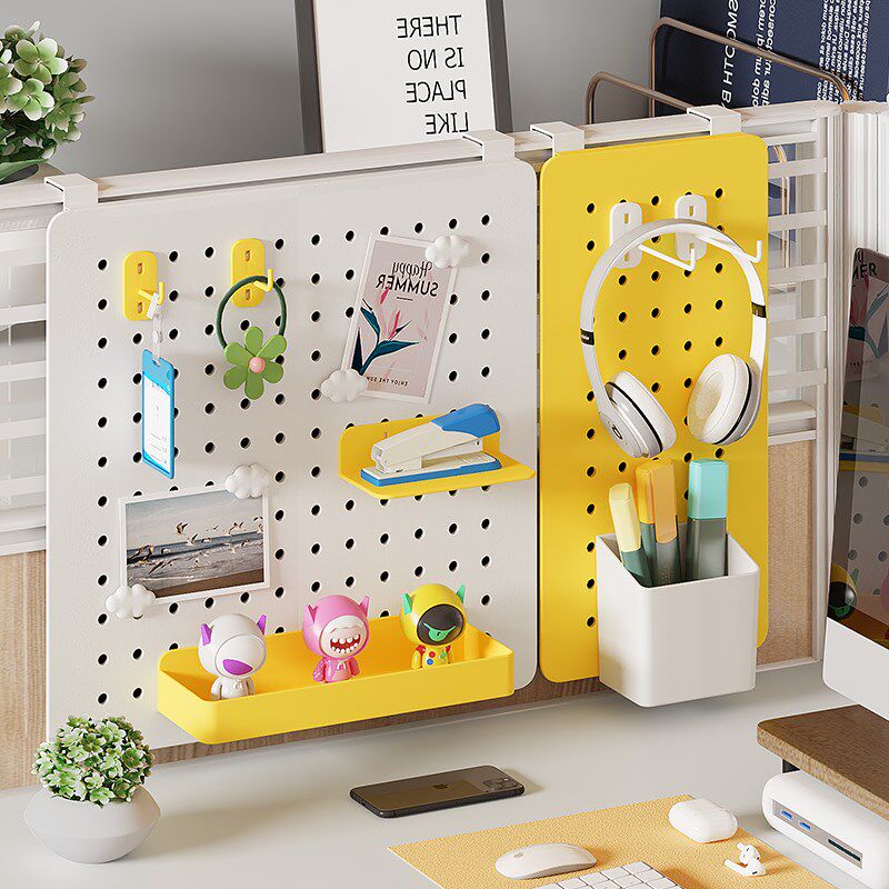 可定制洞洞板办公桌面置物架收纳神器工位办公R室改造悬挂磁吸挡