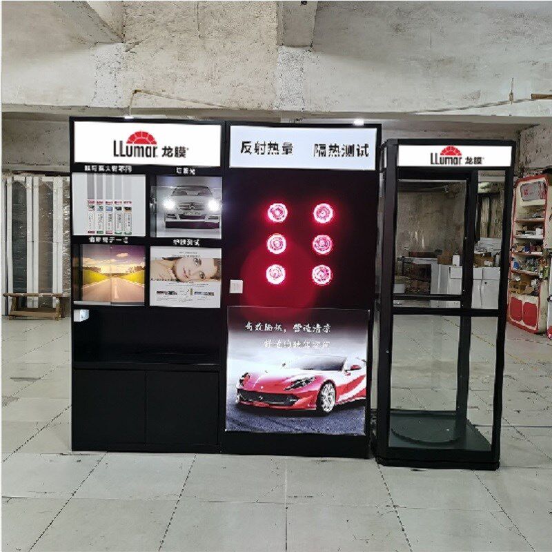 现货铁质烤漆汽车膜o展柜可旋转隔热膜测试展架反射热量测试展示