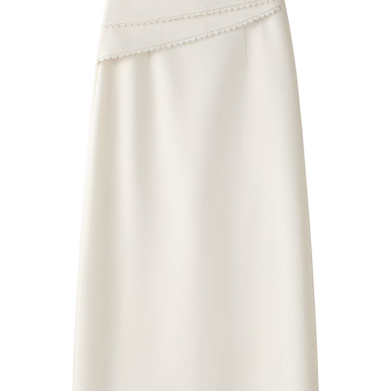 白色半身裙女2025新款秋季高腰显瘦直筒西装裙中长款气质包臀裙子