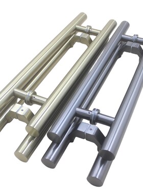 枪灰色玻璃门拉手香槟金斜脚不锈钢有框K门推拉木门地弹门把手加