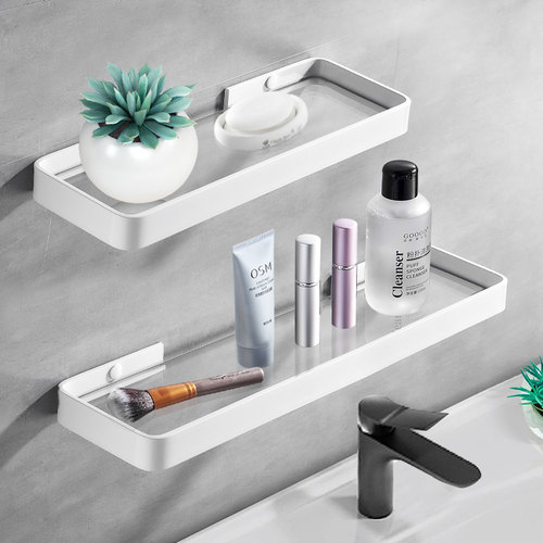 卫生间置物架壁挂墙上免打孔洗z手间厕所洗漱台镜前浴室玻璃收纳