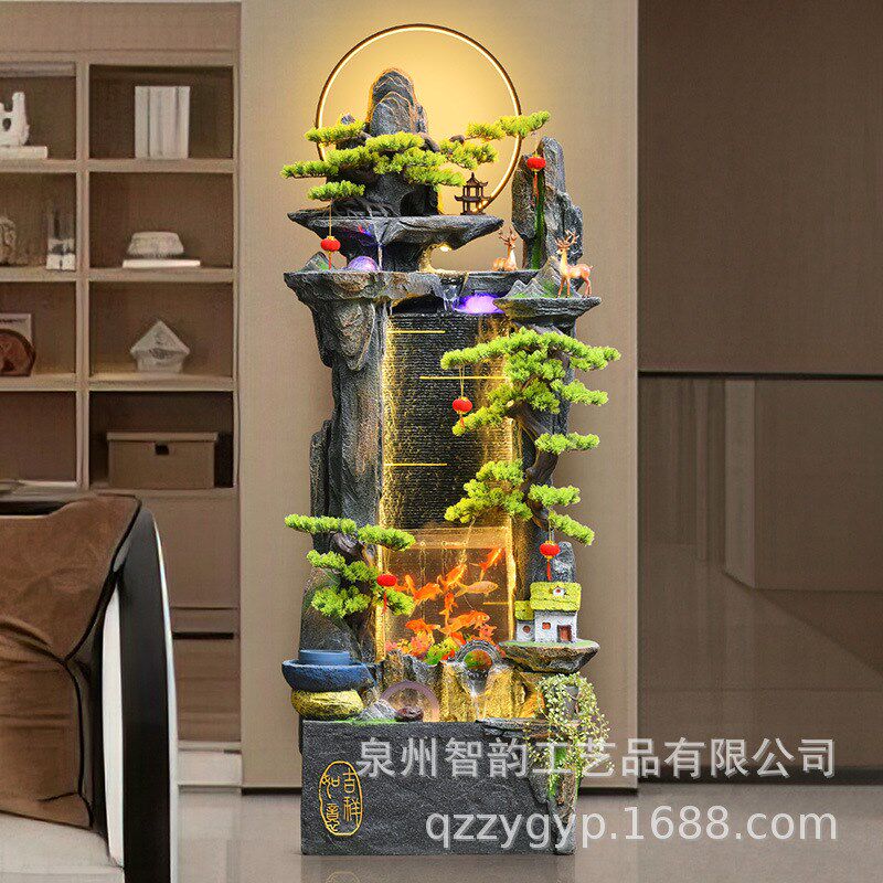 假山喷泉葫芦流水摆件循环水鱼缸客厅办公K室招财落地装饰景观礼