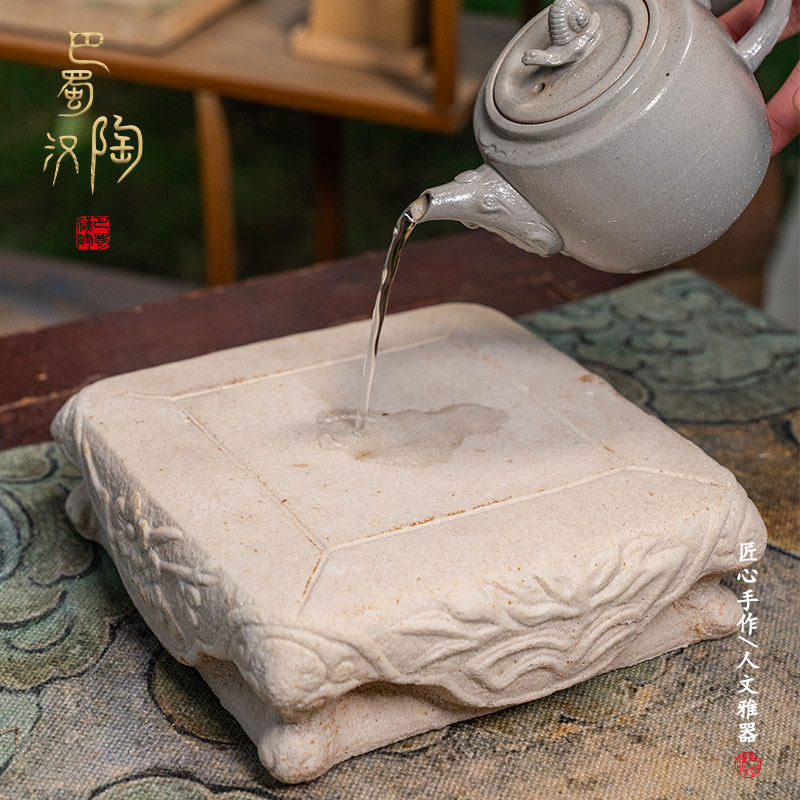 巴蜀汉陶吸水茶m盘仿汉石砖简约茶台茶室中式汉砖