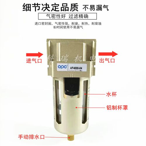全盛气源处理器油雾器空气过滤油水分离器AF2000-02AF3000AF4000