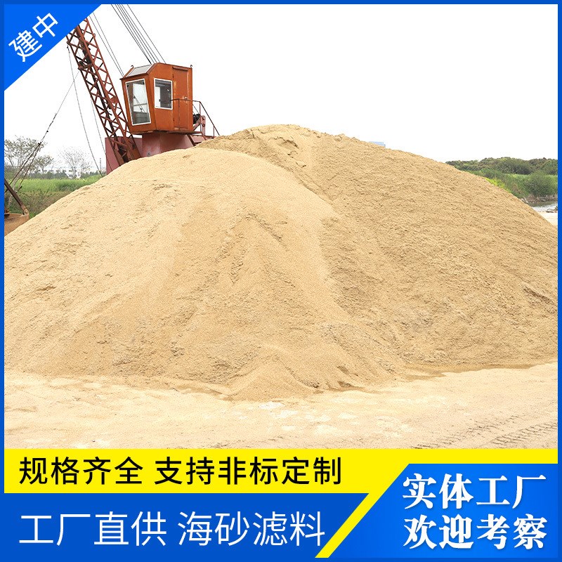 天然海沙滤料污水处理海砂 铸造石英硅P砂中细河沙黄沙滤料