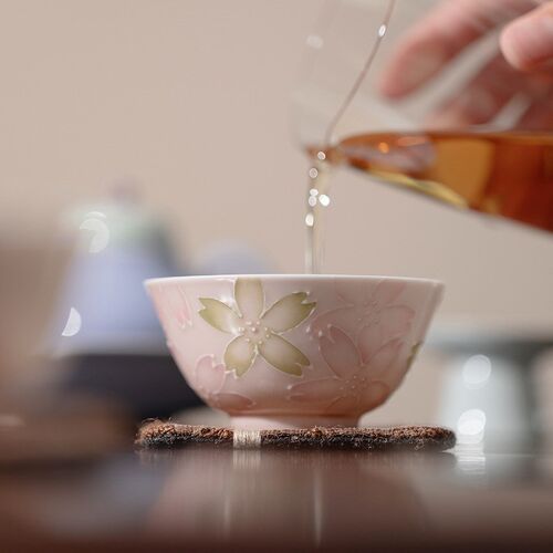 束刻手工浮雕主人杯有田烧工x艺个人茶杯单杯手工薄胎品茗杯功夫