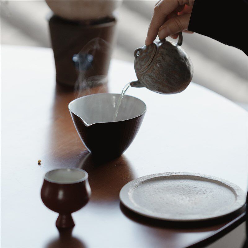 梵汝侘寂风公道杯粗陶功夫茶器z手工日式仿古公杯茶具分茶海泡茶