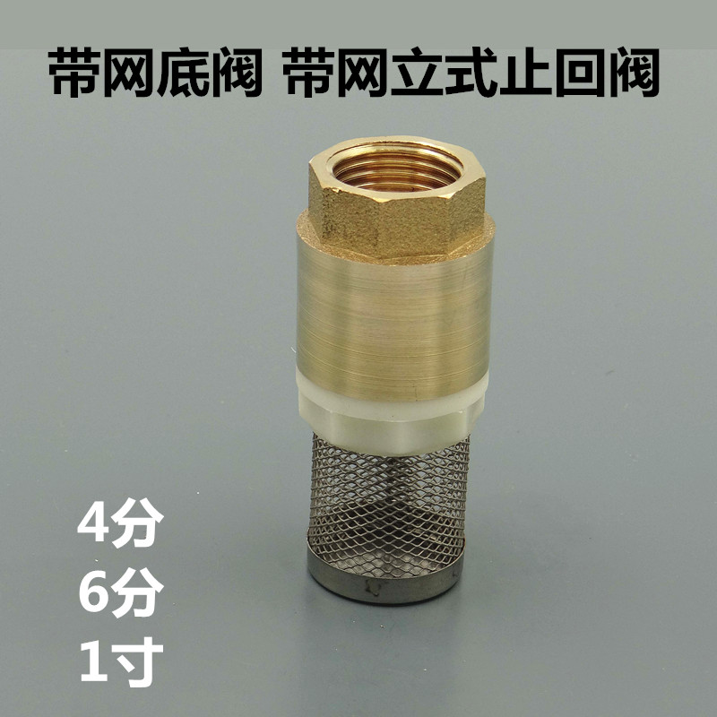 铜带过滤器止回阀/铜底阀 水泵底阀/吸水阀 立式止回阀带过滤网