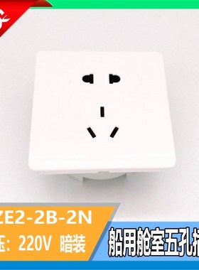 船用舱室五孔防水插座CZE2-2B-2N暗装250V/10A暗盒JXN-3泰航海星