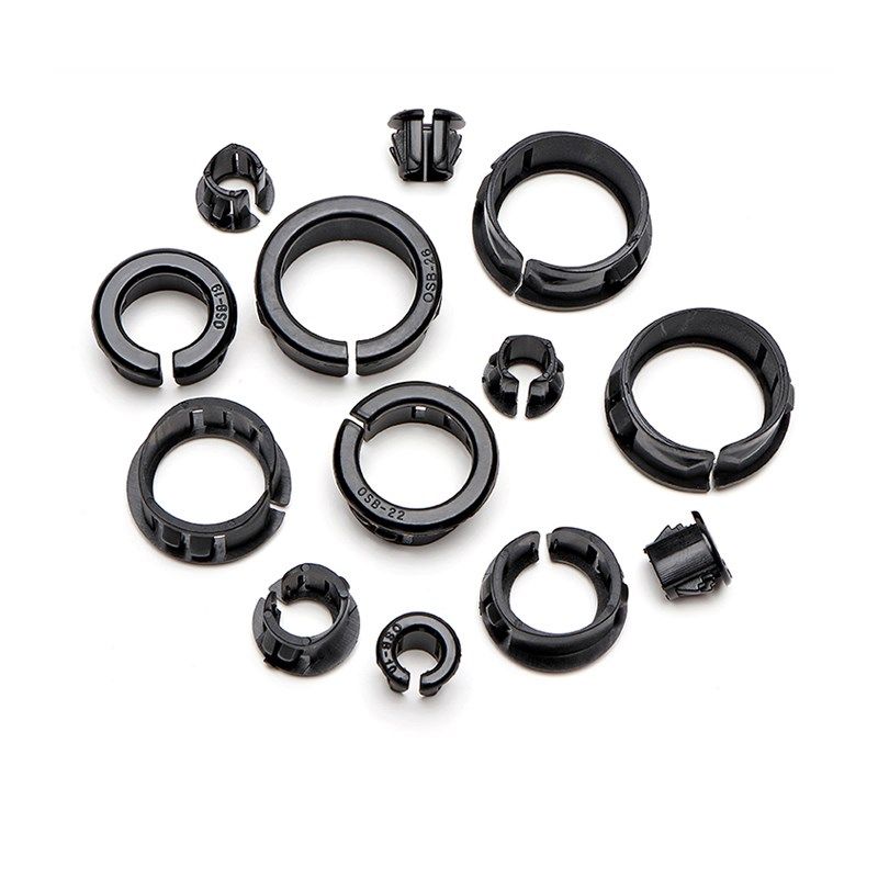 OSB开口式电线保护圈免拆线塑料扣式护线套尼龙割口过线盖出线环