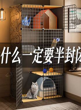 猫笼子猫柜室内家用豪华特价多层别墅超大自由空间猫咪三层猫屋舍