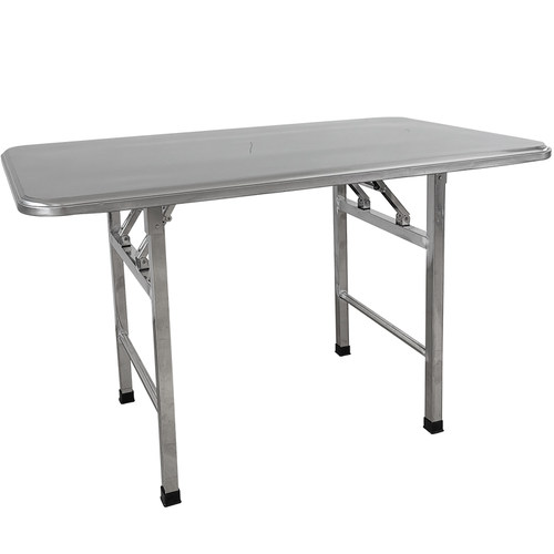 不锈钢长方形可h折叠桌子吃饭家用户外加厚拉丝小餐桌60CM70*120