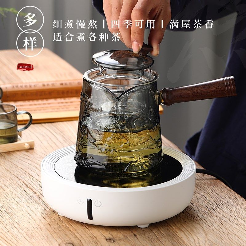 2024龙年新款侧m把茶壶玻璃煮茶器电陶炉耐高温泡茶壶单壶功夫茶