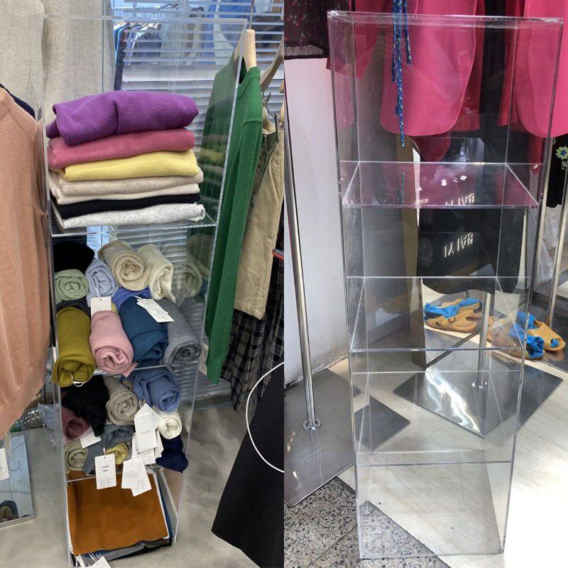 服装店鞋子包包饰品亚克力透明展示柜台橱窗收纳陈列货Y架有机玻
