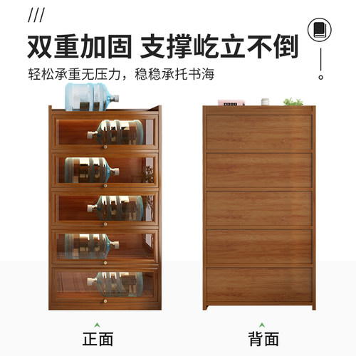 书架落地置物架家用简易多层书桌收纳层架子大容量靠墙W儿童防尘