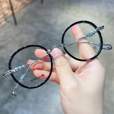 简丹萝心潮百搭新品眼镜框男女复古超轻圆框钛架近视防蓝光护目镜