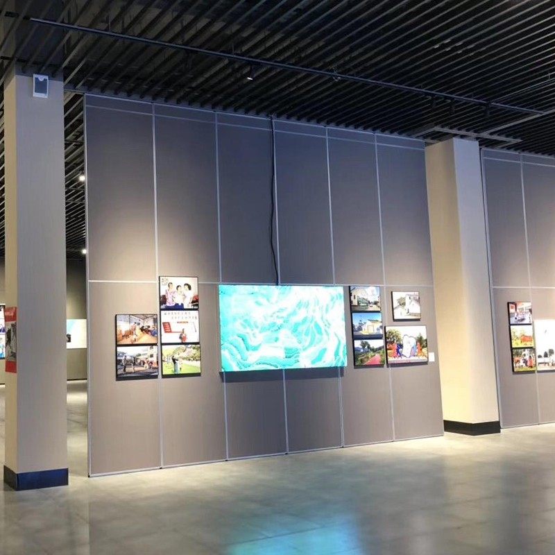 酒店活动隔断墙屏风吊轨移动折叠门画廊博L物馆艺术馆活动隔断展