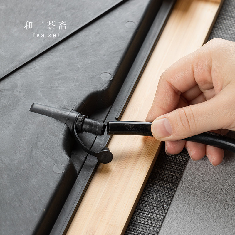 和二茶斋茶盘家用客厅办公室储水排水H式竹制长方形简约现代茶台