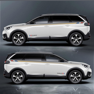 标致 新5008 4008 2008 3008 改装 全车贴 腰线贴.纸 拉花装