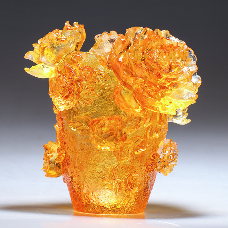 琉璃花瓶餐e桌现代简约实用送老外礼物中国工艺品客厅装饰摆件软