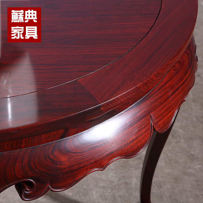 红木家具酸枝欧式k半圆桌古典苏式明清三足半桌中式玄关桌实木客