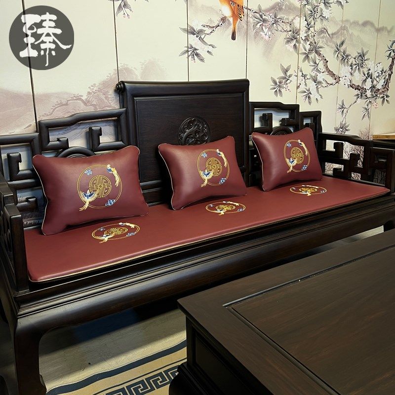 红木沙发坐垫冬夏两用中式实木椅子靠背垫餐椅垫圈椅垫茶椅垫定制