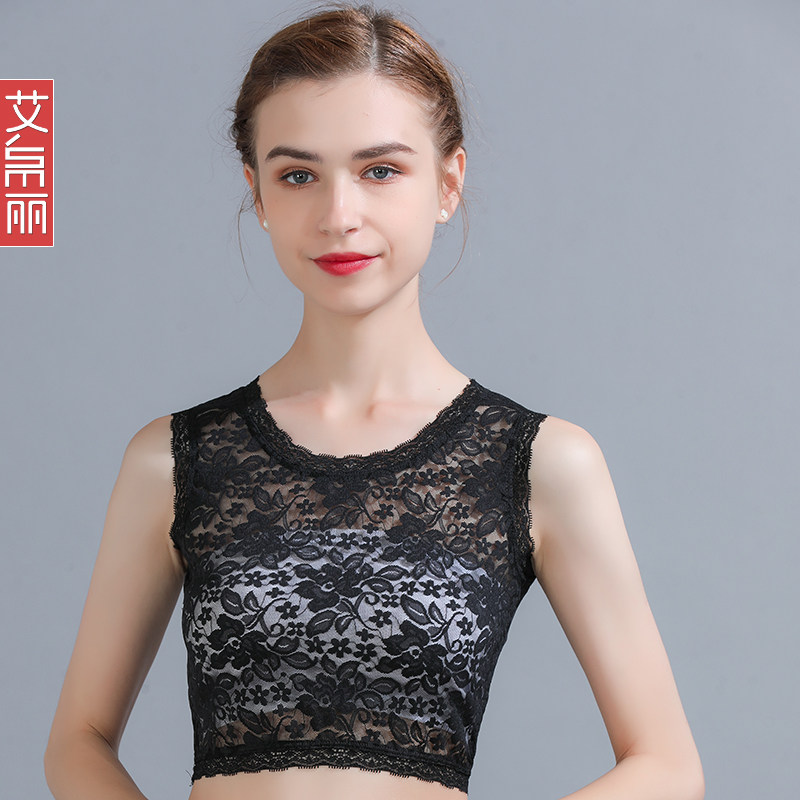 黑色小吊带背心女内搭美背内衣防走光打底衫外穿蕾丝抹胸短款上衣