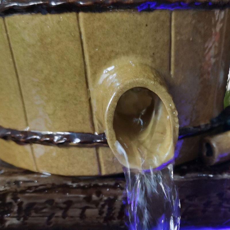 55公分陶瓷流水摆件鱼缸流水y器循环过滤养鱼加湿雾化造景摆件大