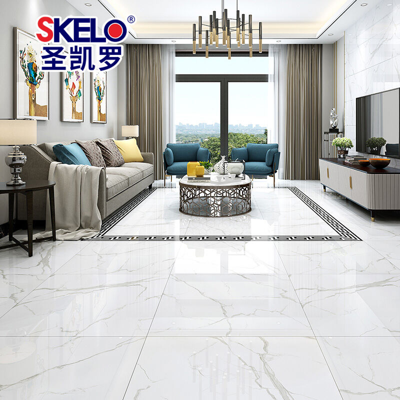 圣凯罗瓷砖灰色仿j大理石客厅瓷砖800*800地砖防滑耐磨餐厅卧室全