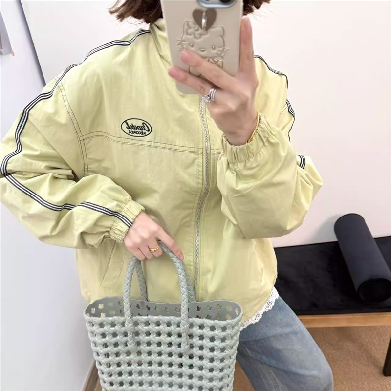 韩版宽松立领防晒外套女2025新款小个子设计感春夏宽松短款上衣薄