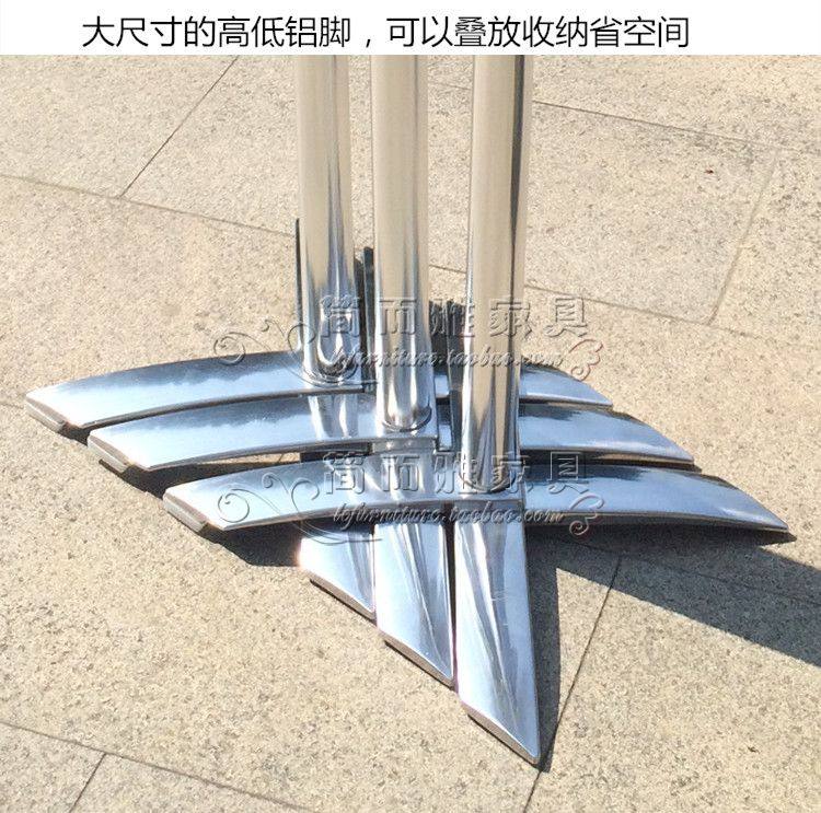 防锈钢面折叠高脚桌m酒会吧台桌 耐用铝脚易清洁收纳叠放酒吧圆桌